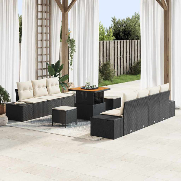 Tuin Sofa Set Met Kussen 10 Pcs En Crème 80 X 80 X 71 Cm
