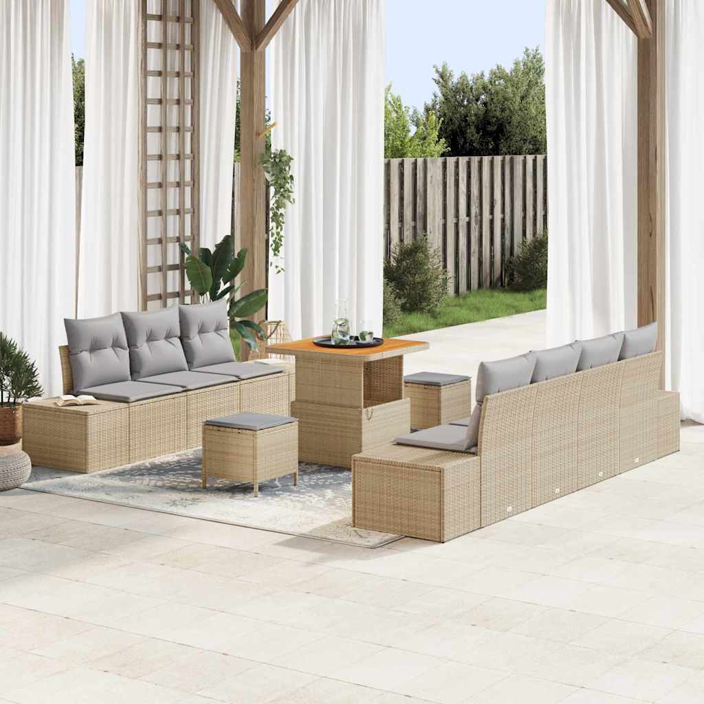 Tuin Sofa Set Met Kussen 10 Pcs En Crème 80 X 80 X 71 Cm