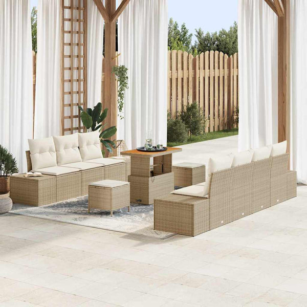 Tuin Sofa Set Met Kussen 10 Pcs En Crème 80 X 80 X 71 Cm