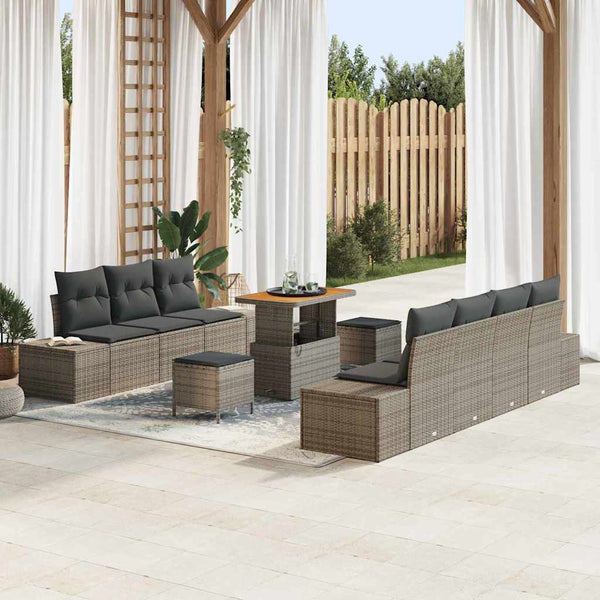 Tuin Sofa Set Met Kussen 10 Pcs En Crème 80 X 80 X 71 Cm