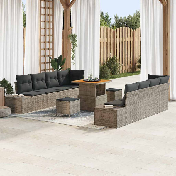 Tuin Sofa Set Met Kussen 11 Pcs En Crème 80 X 80 X 71 Cm