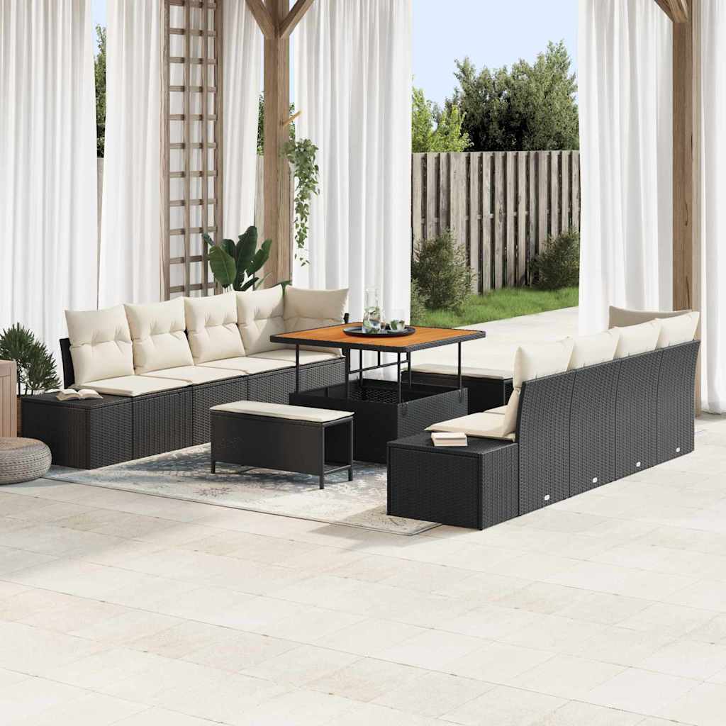 Tuin Sofa Set Met Kussen 11 Pcs En Crème 80 X 80 X 71 Cm