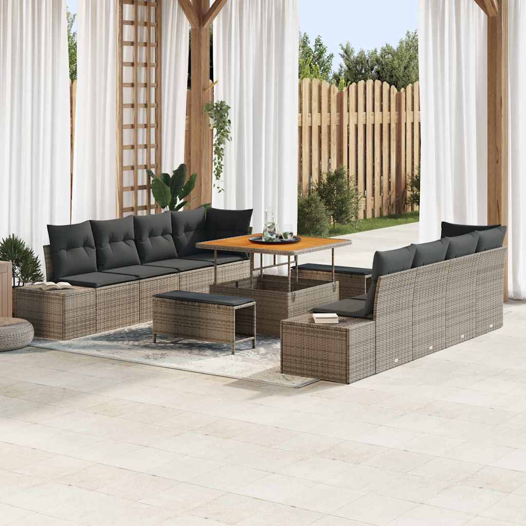 Tuin Sofa Set Met Kussen 11 Pcs En Crème 80 X 80 X 71 Cm