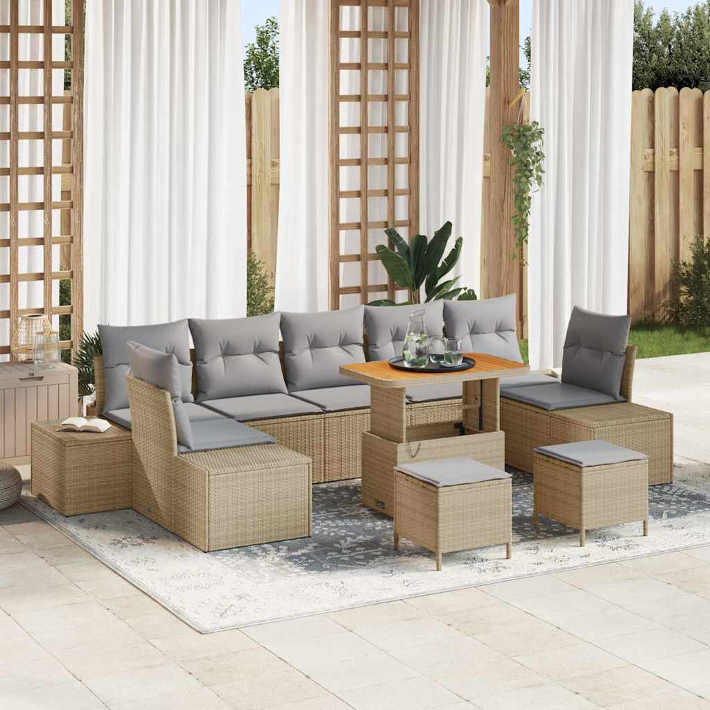 Tuin Sofa Set Met Kussen 10 Pcs En Crème 90 X 55 X 71 Cm
