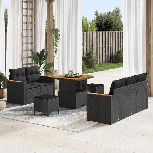 Tuin Sofa Set Met Kussen Met Opslag 8 Pcs Poly Riet
