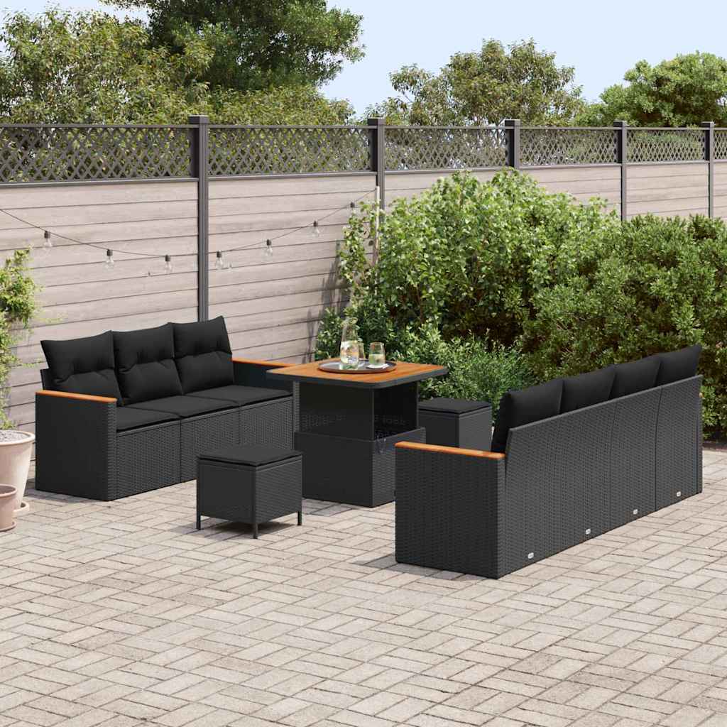 Tuin Sofa Set Met Kussen Met Opslag 10 Pcs Poly Riet