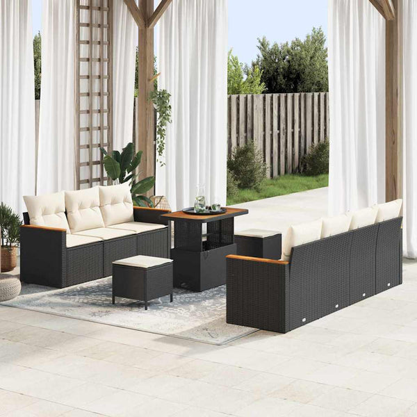 Tuin Sofa Set Met Kussen Met Opslag 10 Pcs Poly Riet