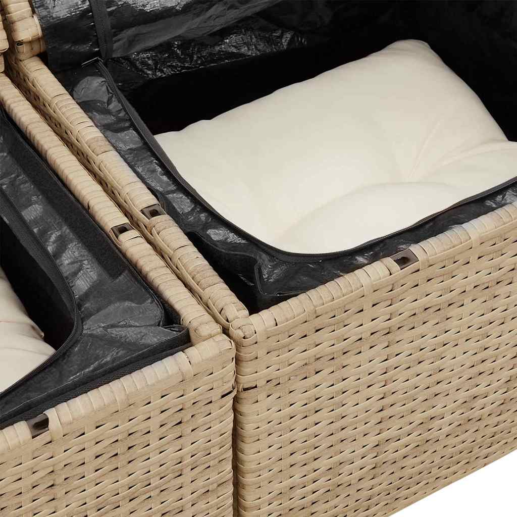 Tuin Sofa Set Met Kussen Met Opslag 11 Pcs Poly Riet