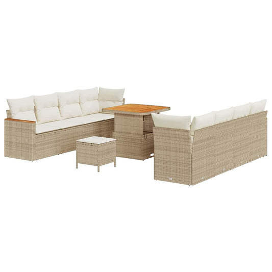 Tuin Sofa Set Met Kussen Met Opslag 11 Pcs Poly Riet