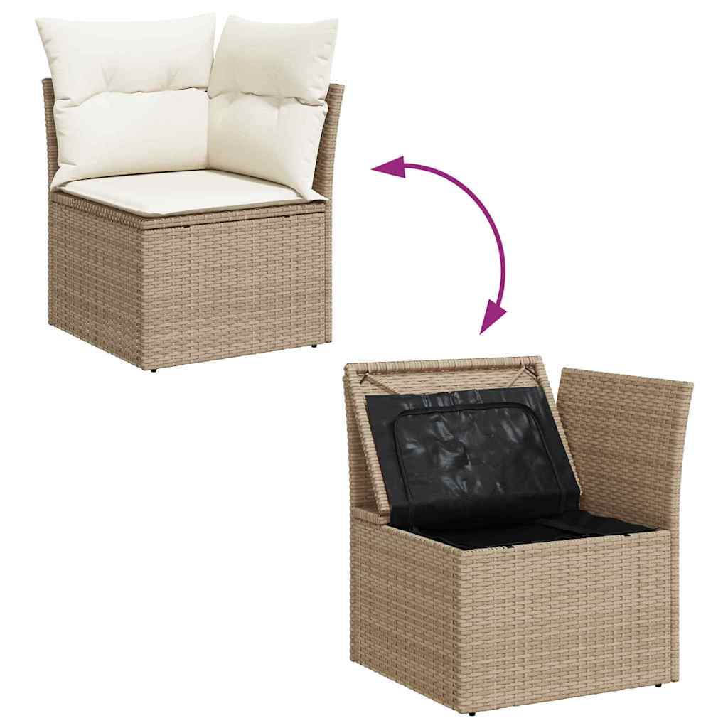 Tuin Sofa Set Met Kussen Met Opslag 11 Pcs Poly Riet