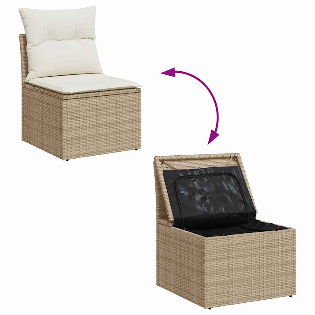 Tuin Sofa Set Met Kussen Met Opslag 11 Pcs Poly Riet