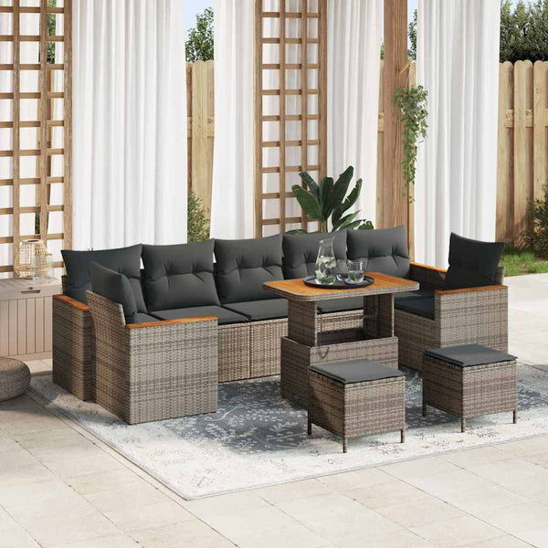 Tuin Sofa Set Met Kussen 10 Pcs 90 X 55 X 71 Cm Poly Riet