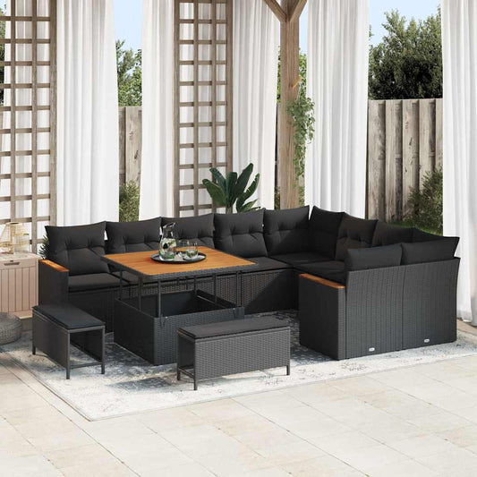 Tuin Sofa Set Met Kussen Met Opslag 12 Pcs Poly Riet