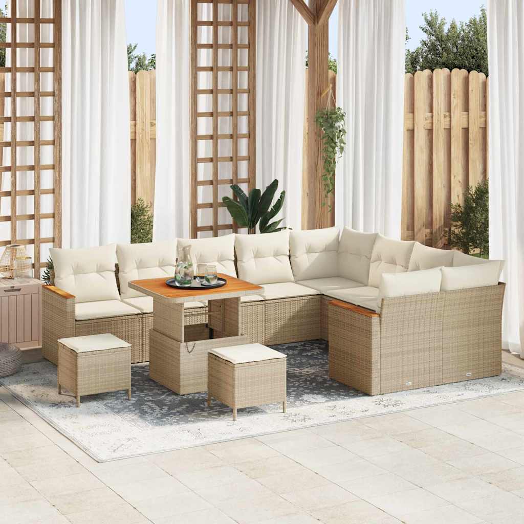Tuin Sofa Set Met Kussen Met Opslag 12 Pcs Poly Riet
