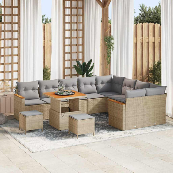 Tuin Sofa Set Met Kussen Met Opslag 12 Pcs Poly Riet