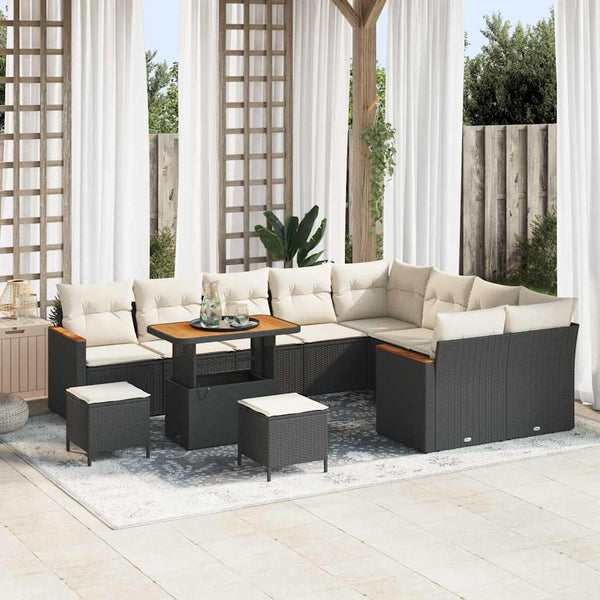 Tuin Sofa Set Met Kussen Met Opslag 12 Pcs Poly Riet