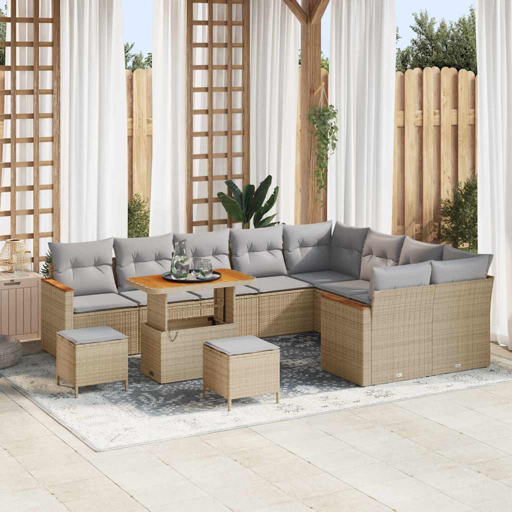 Tuin Sofa Set Met Kussen Met Opslag 12 Pcs Poly Riet
