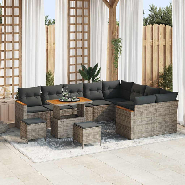 Tuin Sofa Set Met Kussen Met Opslag 12 Pcs Poly Riet