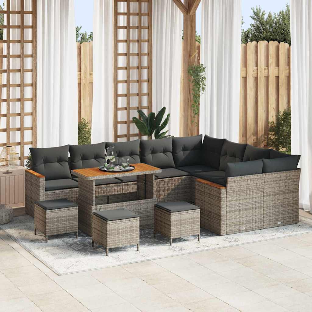 Tuin Sofa Set Met Kussen Met Opslag 12 Pcs Poly Riet
