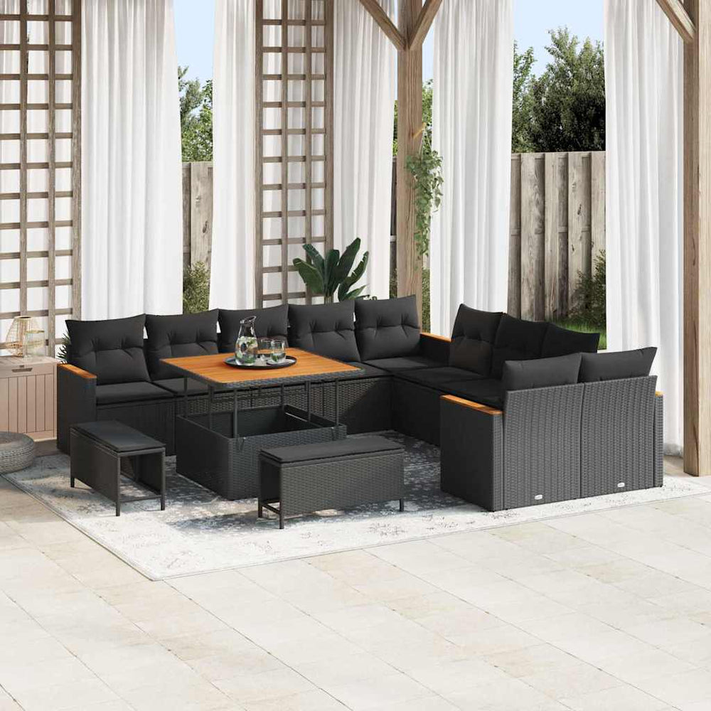 Tuin Sofa Set Met Kussen Met Opslag 13 Pcs Poly Riet