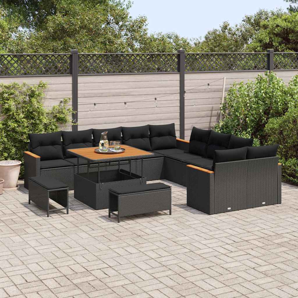 Tuin Sofa Set Met Kussen Met Opslag 13 Pcs Poly Riet