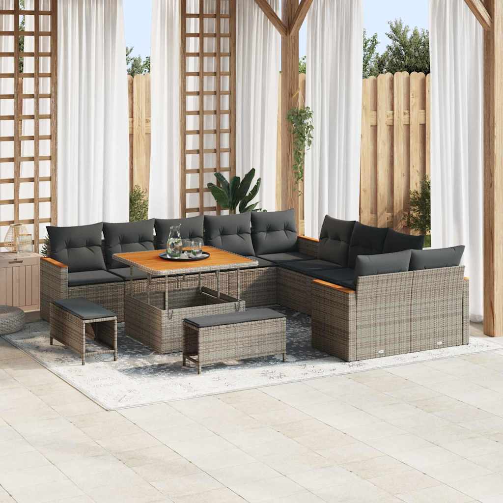 Tuin Sofa Set Met Kussen Met Opslag 13 Pcs Poly Riet