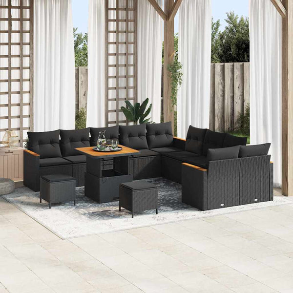 Tuin Sofa Set Met Kussen Met Opslag 13 Pcs Poly Riet