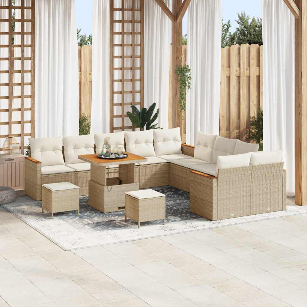 Tuin Sofa Set Met Kussen Met Opslag 13 Pcs Poly Riet