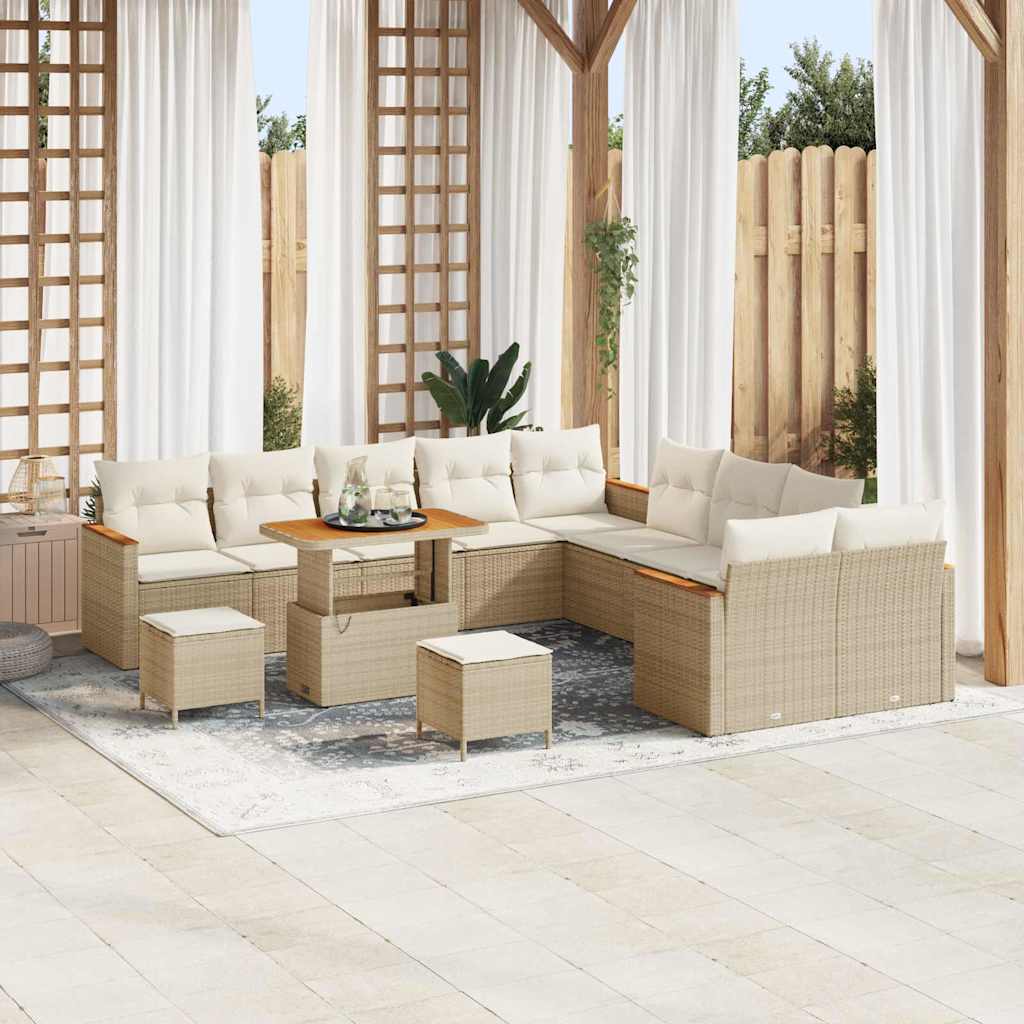 Tuin Sofa Set Met Kussen Met Opslag 13 Pcs Poly Riet