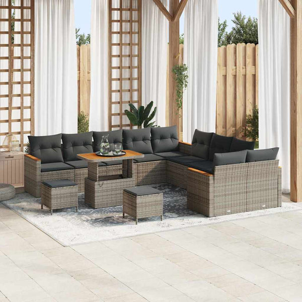 Tuin Sofa Set Met Kussen Met Opslag 13 Pcs Poly Riet