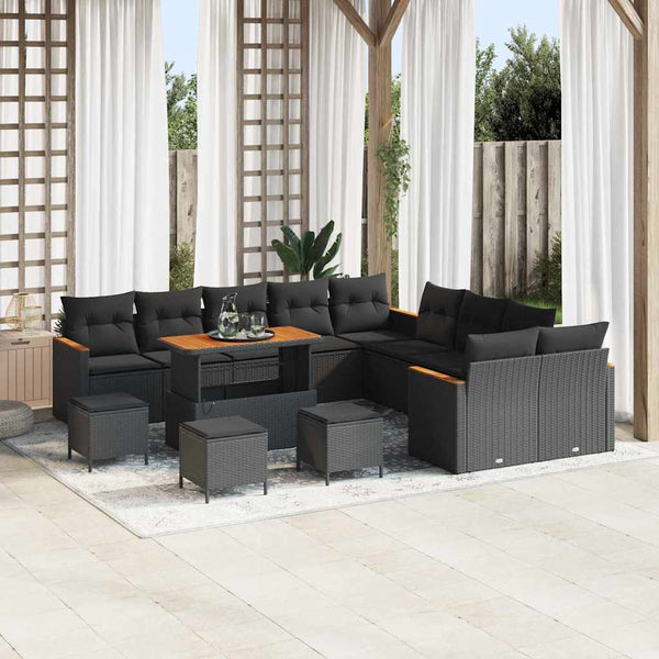 Tuin Sofa Set Met Kussen Met Opslag 13 Pcs Poly Riet