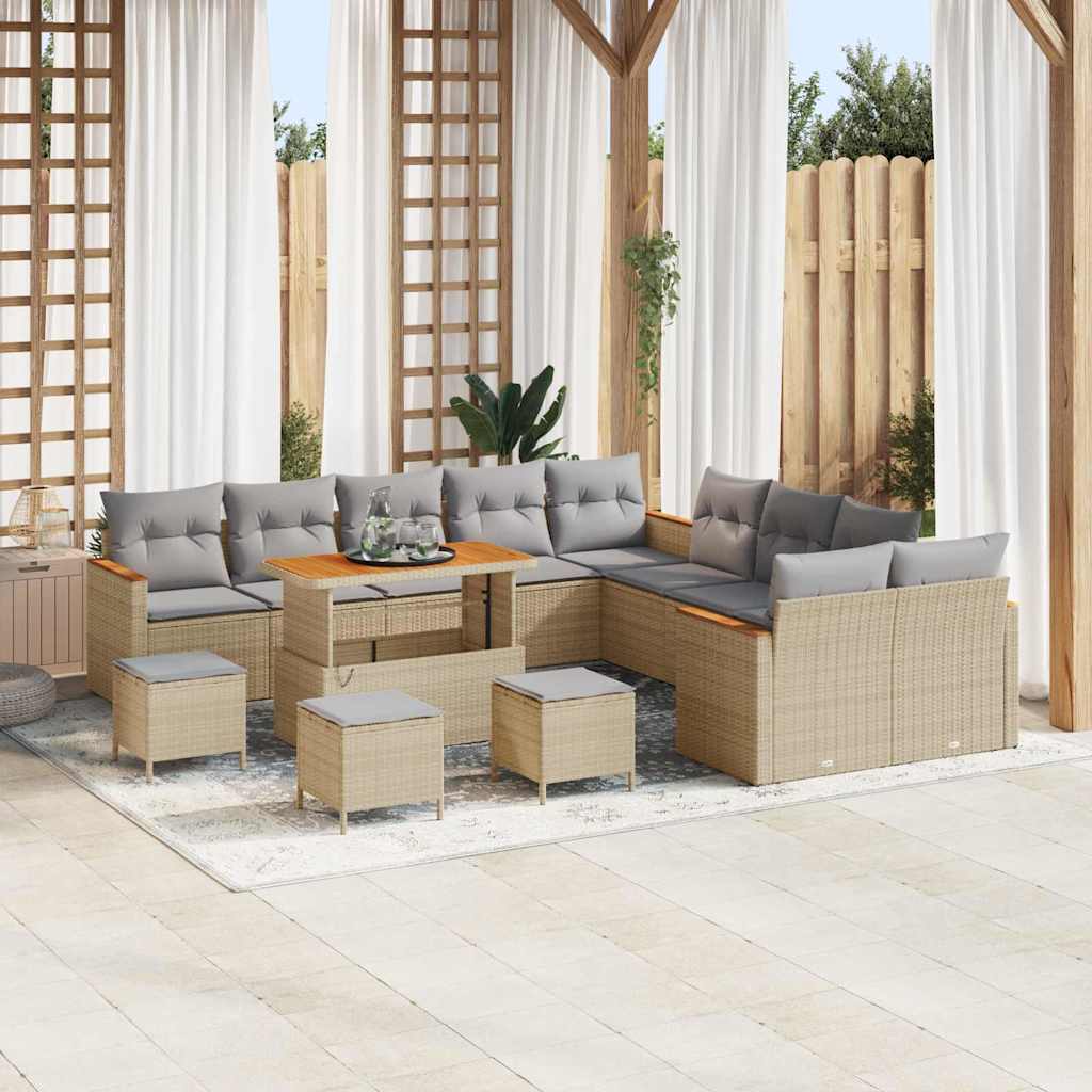 Tuin Sofa Set Met Kussen Met Opslag 13 Pcs Poly Riet