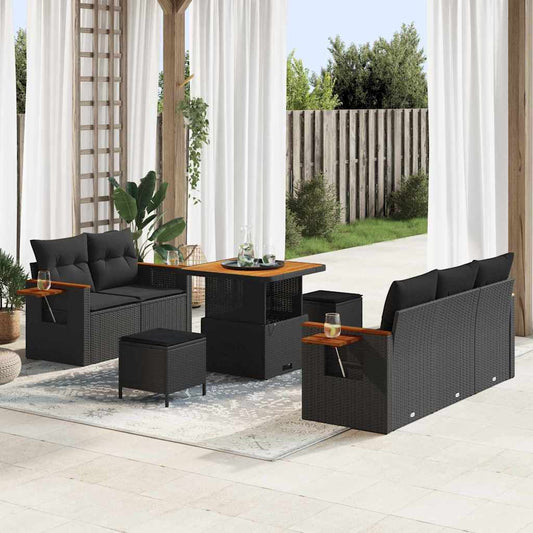 Tuin Sofa Set Met Kussen Met Opslag 8 Pcs Poly Riet