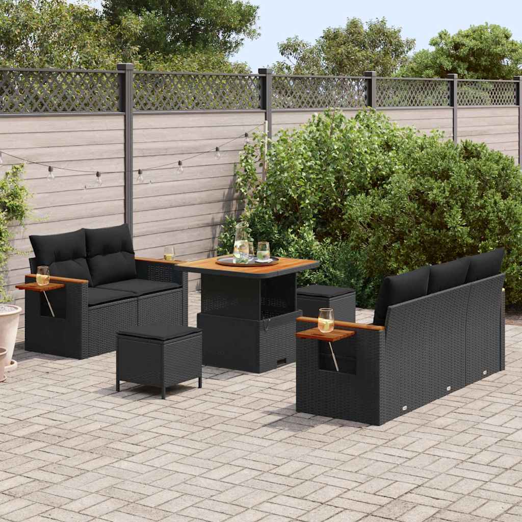 Tuin Sofa Set Met Kussen Met Opslag 8 Pcs Poly Riet