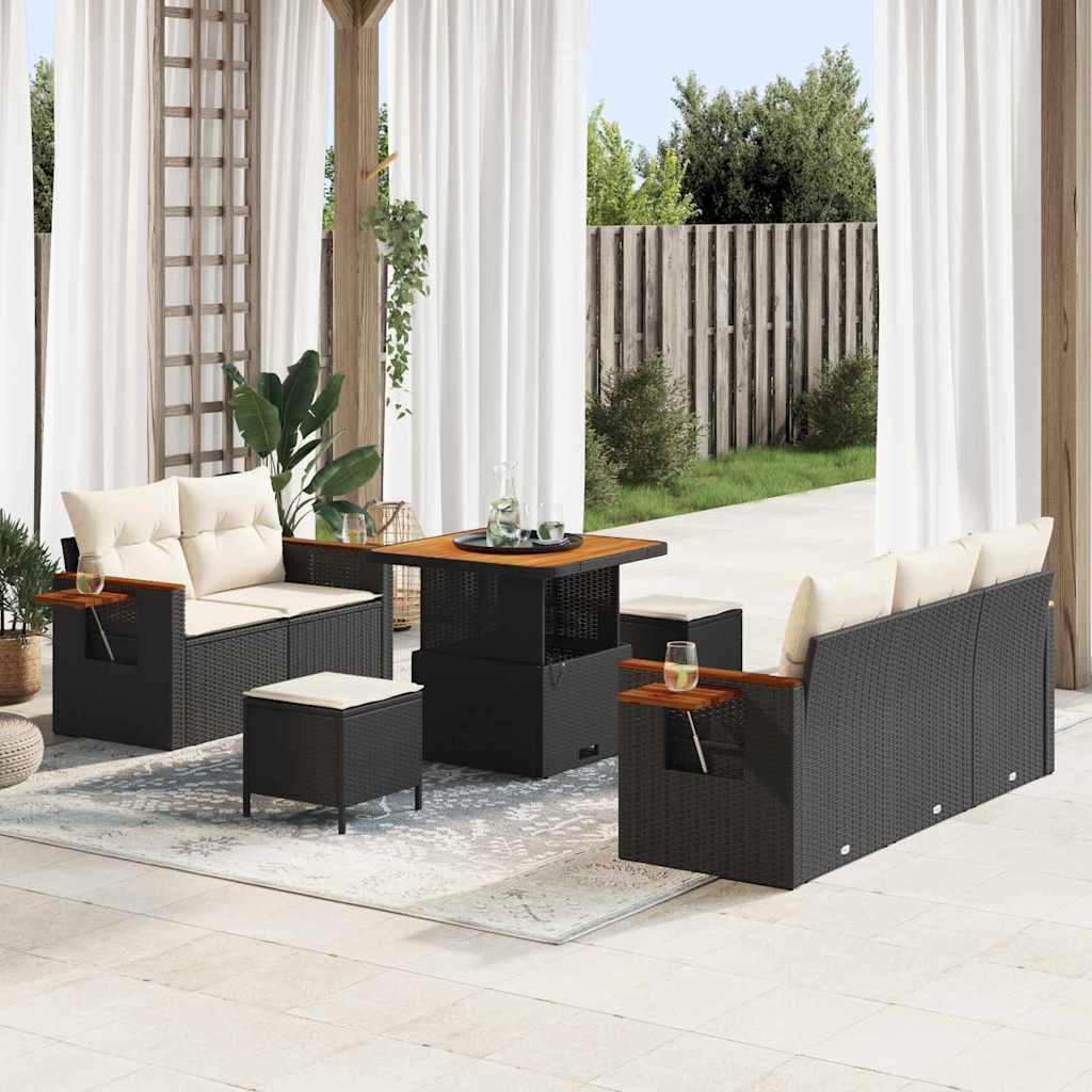 Tuin Sofa Set Met Kussen Met Opslag 8 Pcs Poly Riet