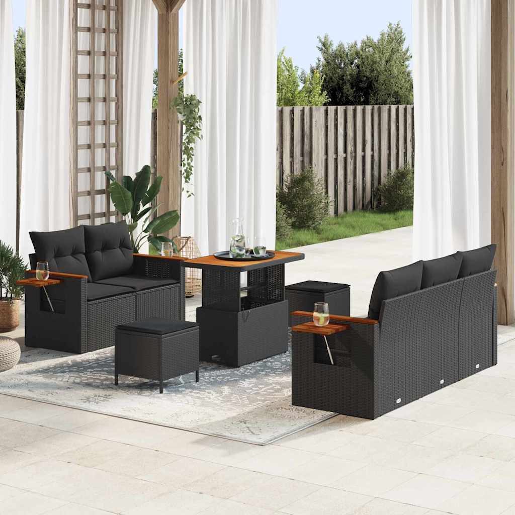 Tuin Sofa Set Met Kussen Met Opslag 8 Pcs Poly Riet