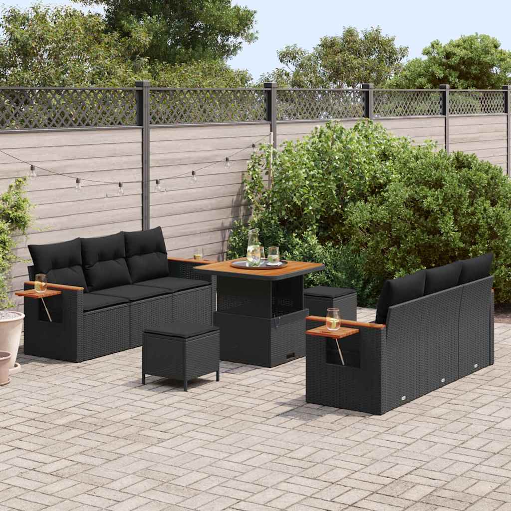 Tuin Sofa Set Met Kussen Met Opslag 9 Pcs Poly Riet