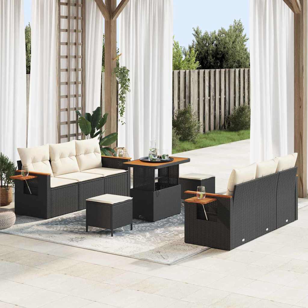 Tuin Sofa Set Met Kussen Met Opslag 9 Pcs Poly Riet