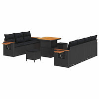 Tuin Sofa Set Met Kussen Met Opslag 10 Pcs Poly Riet