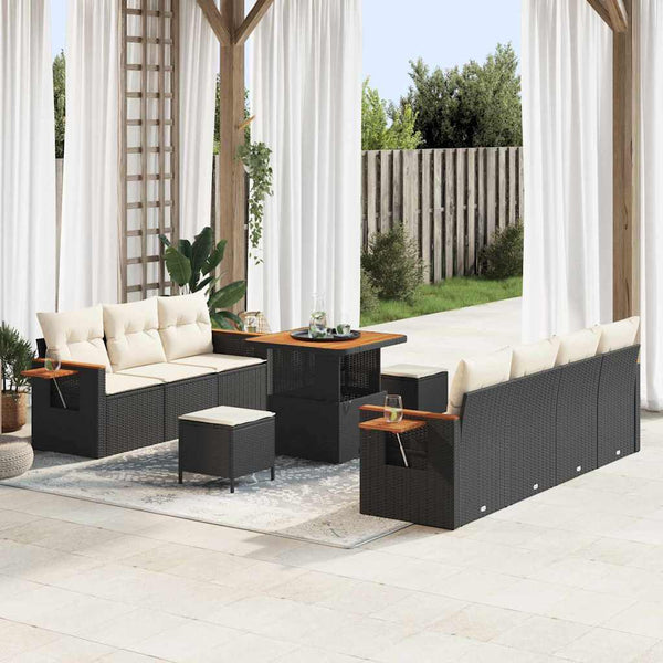 Tuin Sofa Set Met Kussen Met Opslag 10 Pcs Poly Riet