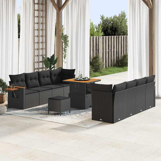 Tuin Sofa Set Met Kussen Met Opslag 11 Pcs Poly Riet