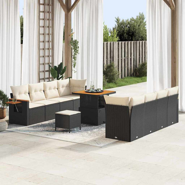 Tuin Sofa Set Met Kussen Met Opslag 11 Pcs Poly Riet