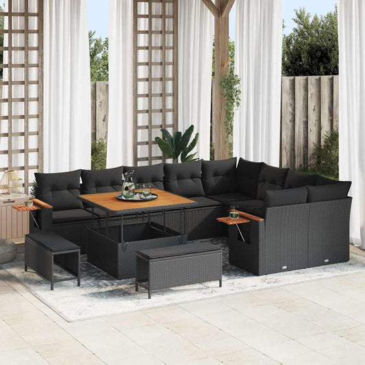 Tuin Sofa Set Met Kussen Met Opslag 12 Pcs Poly Riet