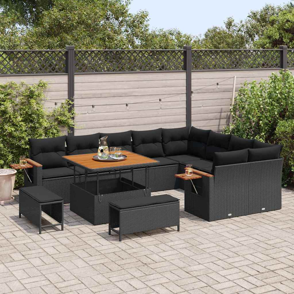 Tuin Sofa Set Met Kussen Met Opslag 12 Pcs Poly Riet