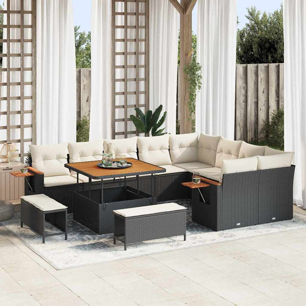 Tuin Sofa Set Met Kussen Met Opslag 12 Pcs Poly Riet