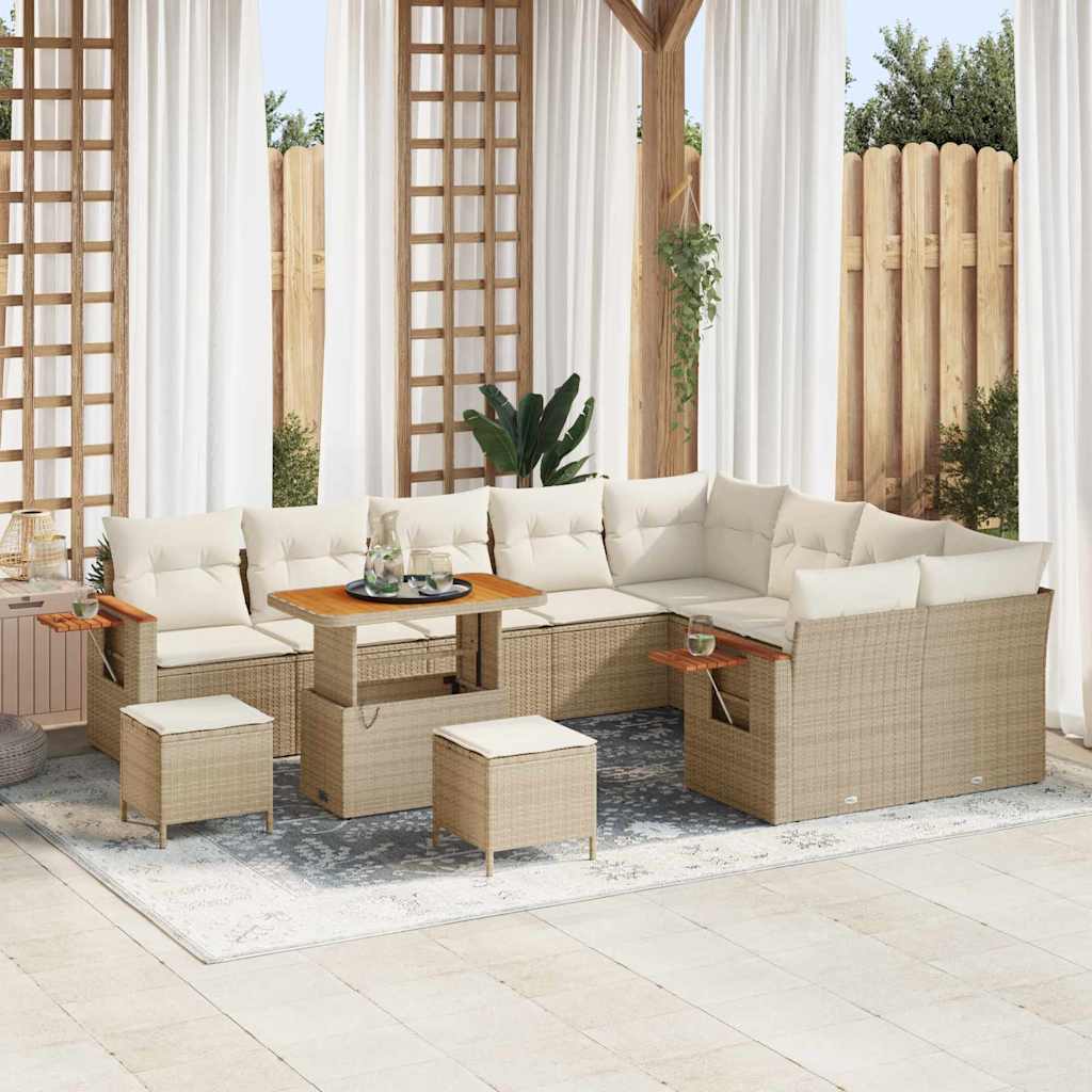 Tuin Sofa Set Met Kussen Met Opslag 12 Pcs Poly Riet