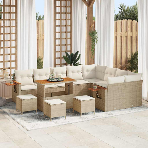 Tuin Sofa Set Met Kussen Met Opslag 12 Pcs Poly Riet