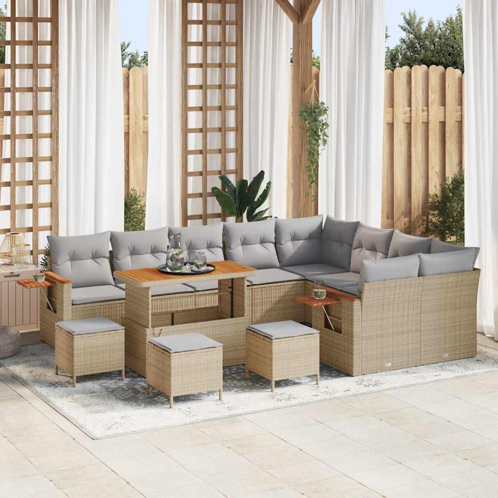 Tuin Sofa Set Met Kussen Met Opslag 12 Pcs Poly Riet