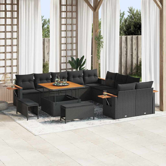 Tuin Sofa Set Met Kussen Met Opslag 13 Pcs Poly Riet