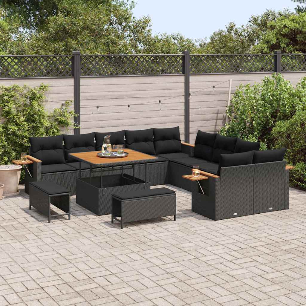 Tuin Sofa Set Met Kussen Met Opslag 13 Pcs Poly Riet